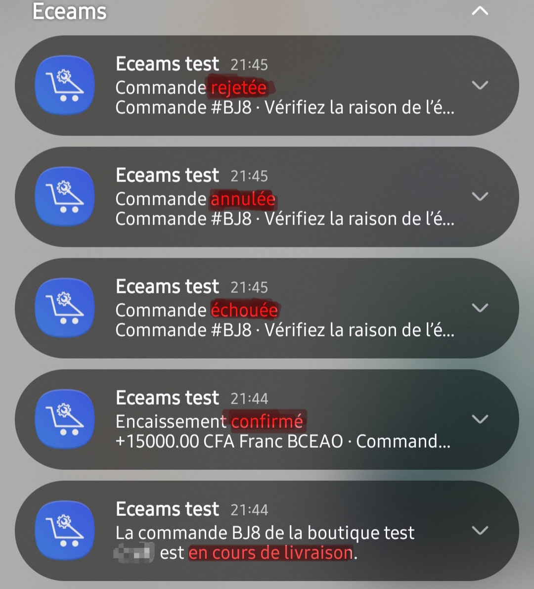 Flux de commandes en temps rÃ©el sur le tableau de bord